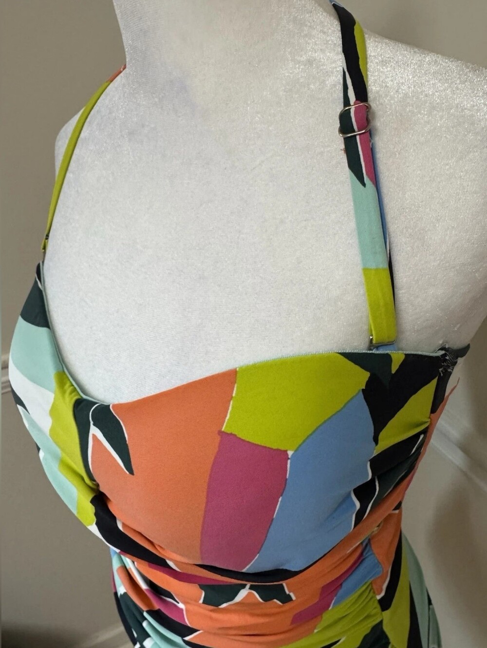 Colorblock Ruched One-Piece Swimsuit - Multicolor - Picture 3 of 4